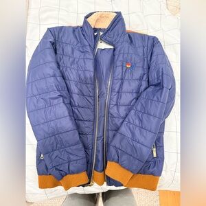 Blue and Orange Puffer Jacket